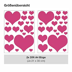 Набір наклейок на стіну Сердечка 40 шт. Рожевий synthetic.ua - Фото 1