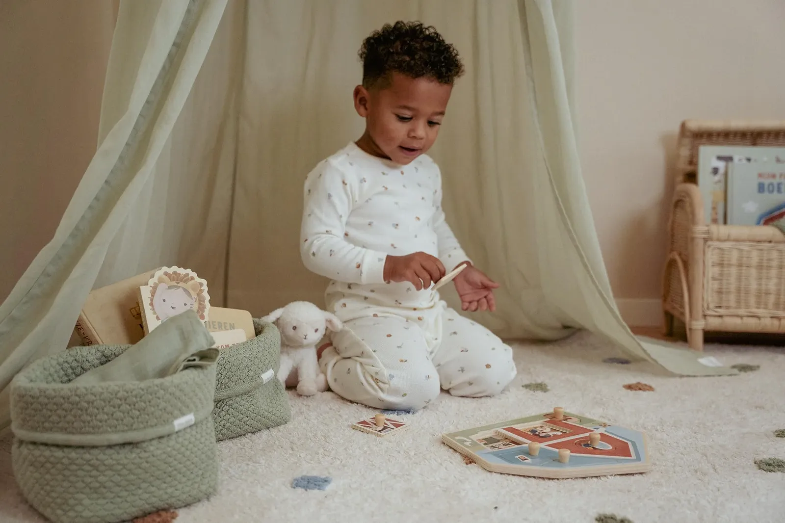 Органайзер для пеленального столика Little Dutch Pure Sage TE31514036 Вышитая Маленькая, фото №3