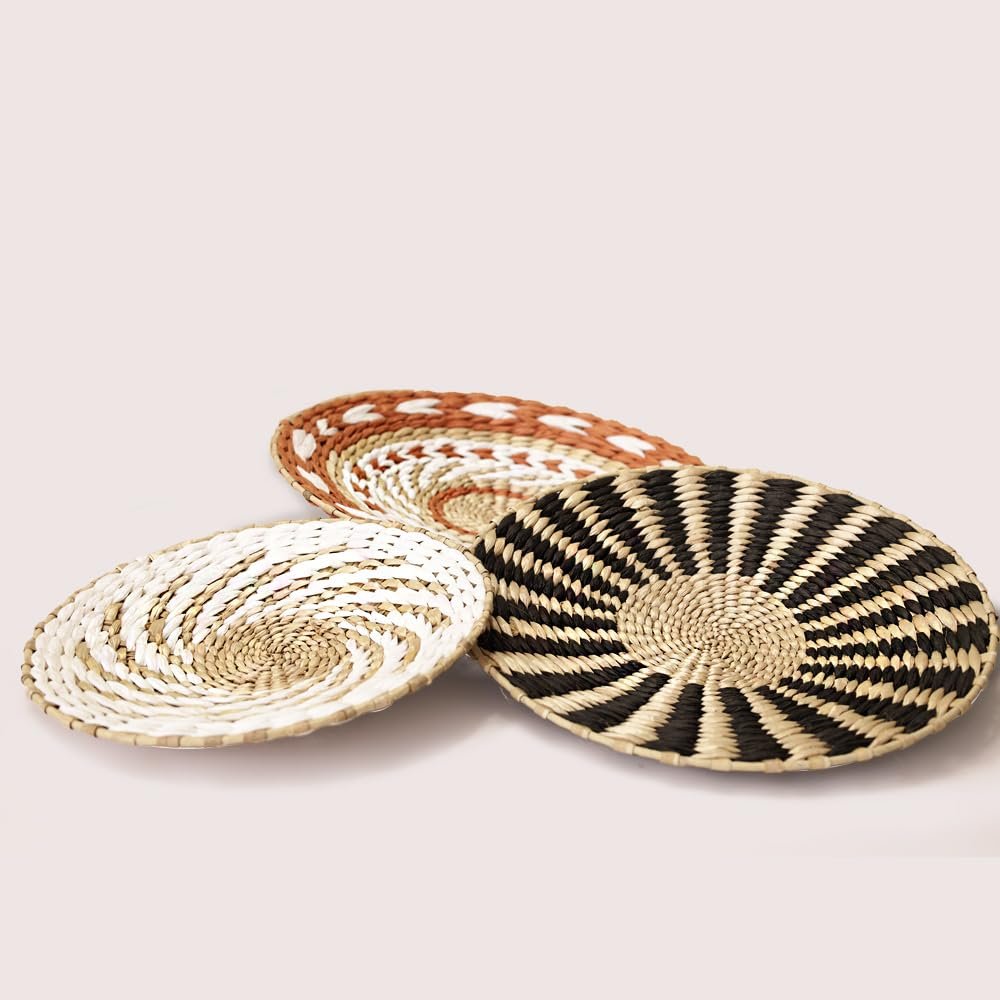 Декоративна тарілка Кошик настінна Deccaro Boho, чорний, середній, фото №7