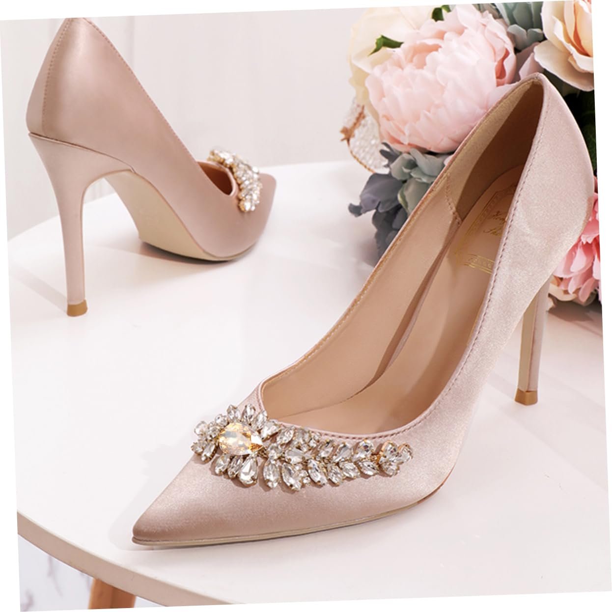 Стразы Стеклянные Каплевидные с Кристаллами и Серебряной Плоской Основой, 50 шт, фото №7