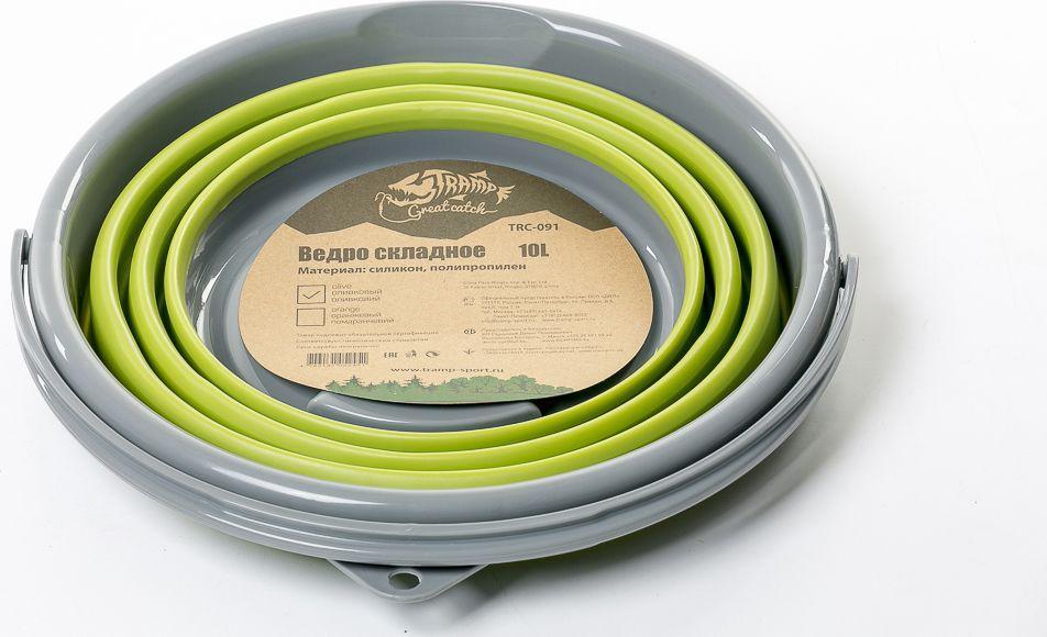 Складне ведро силиконове 10л Tramp TRC-091 Оливкова MB MS, фото №2