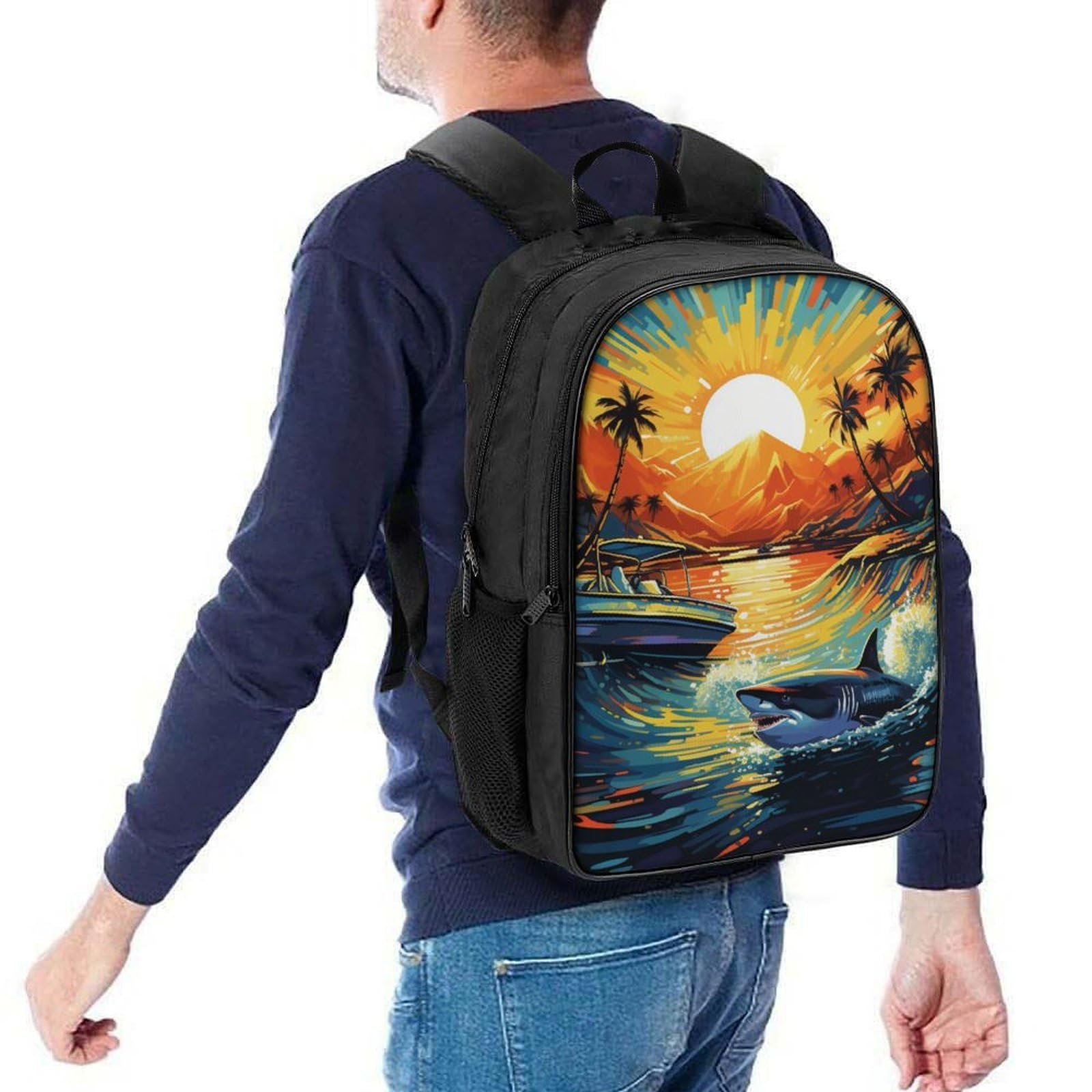 Шкільний Рюкзак DPEOANEBN Shark для Хлопчиків та Підлітків, Модель Style-4, 40 x 28 x 16 см, фото №5