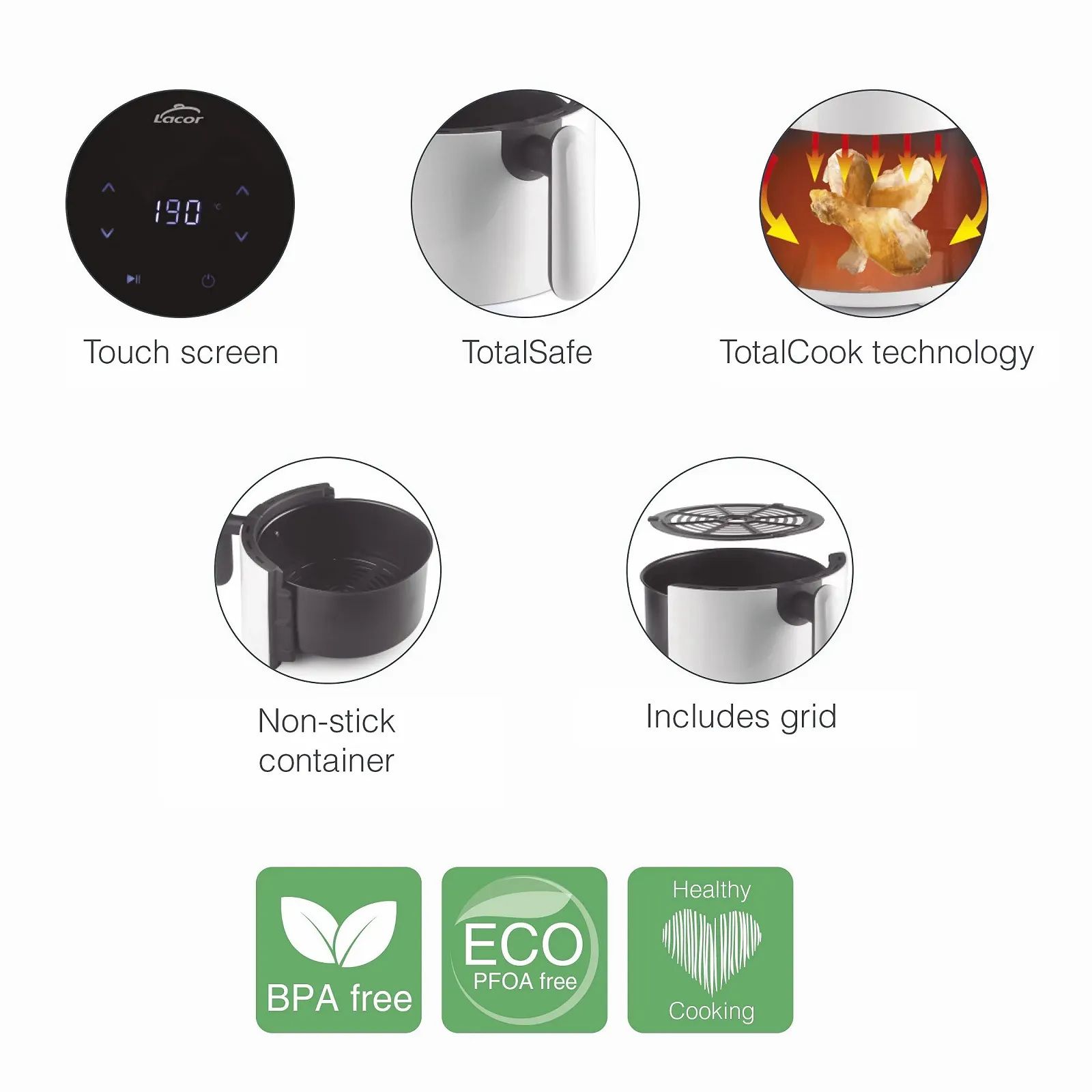 Мультипіч Lacor Vitalcook 69509 3.0 л 1000 Вт Цифровий дисплей, фото №4 Мультипіч Lacor Vitalcook 69509 3.0 л 1000 Вт Цифровий дисплей, фото №4