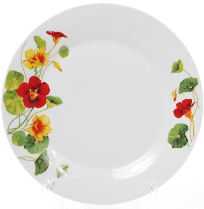 Набір 6 порцелянових обідніх тарілок Настурція Ø27см, фото №1 Набір 6 порцелянових обідніх тарілок Настурція Ø27см, фото №1