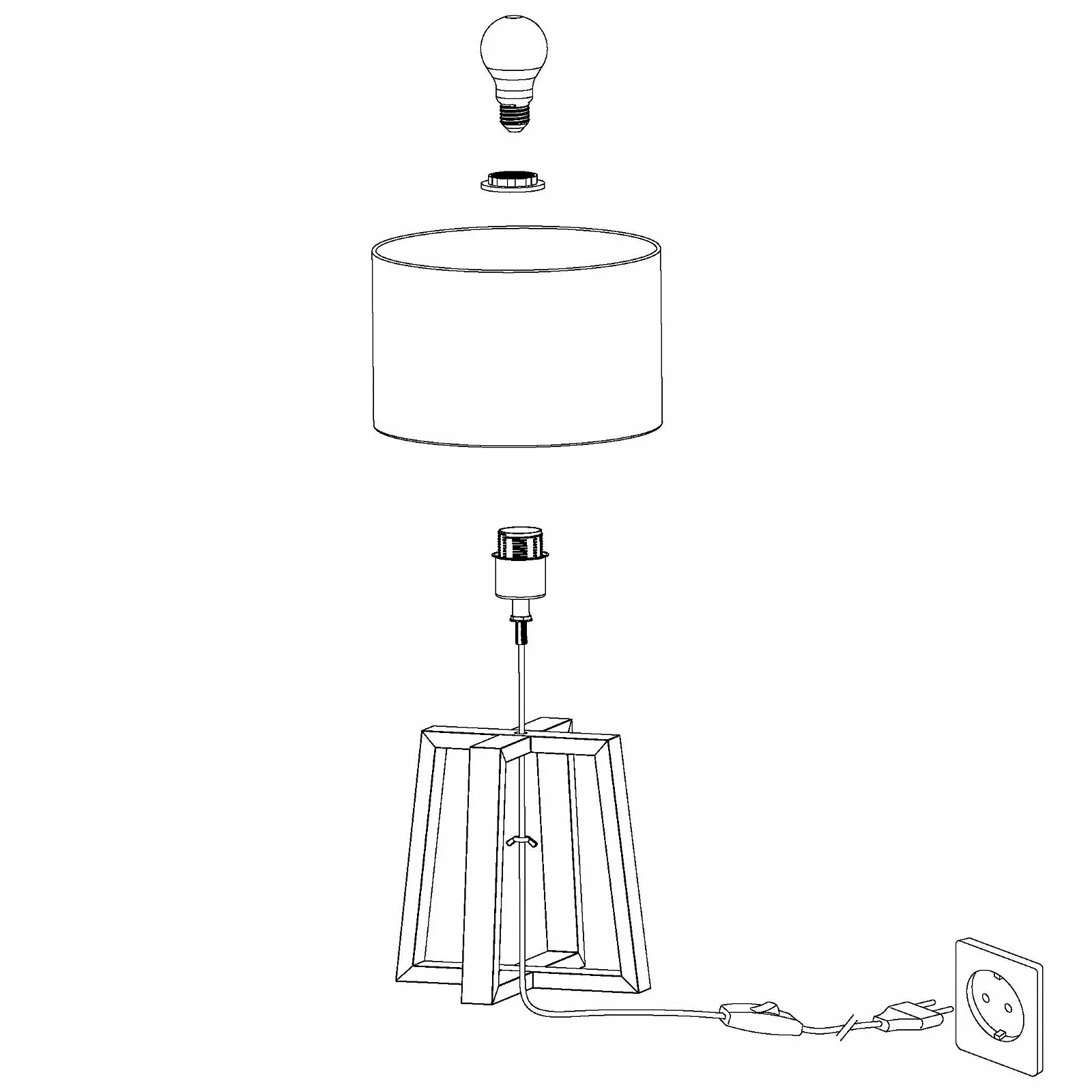 Настільна лампа EGLO Chietino 1 E27 Білий Натуральний, фото №4