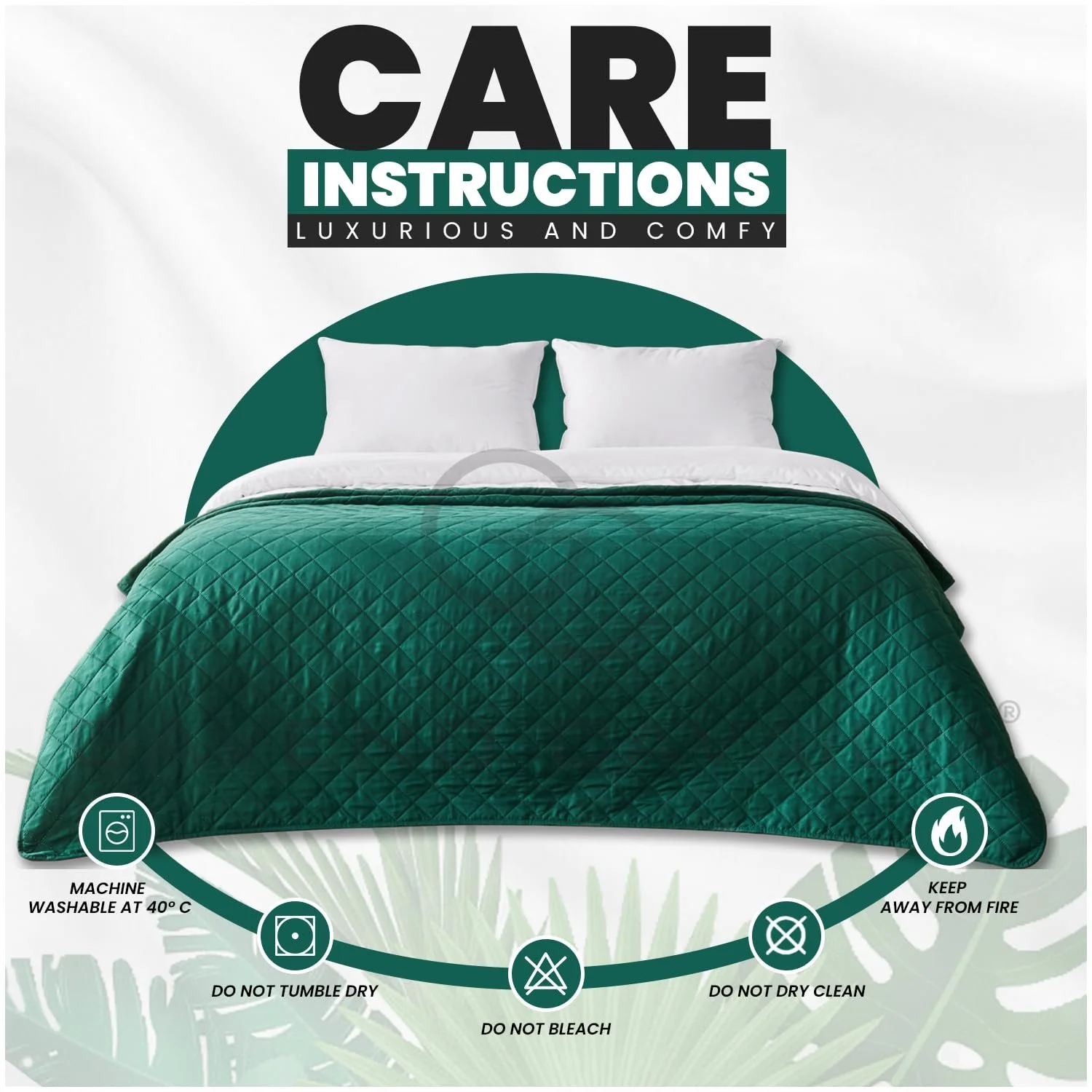 Покривало GC GAVENO CAVAILIA Pinsonic стьобане Легке покривало Велика кушетка ліжко Зелений 150x200см, фото №4