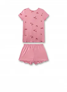Пижама Sanetta для девочек короткая Розовая synthetic.ua - Фото 1