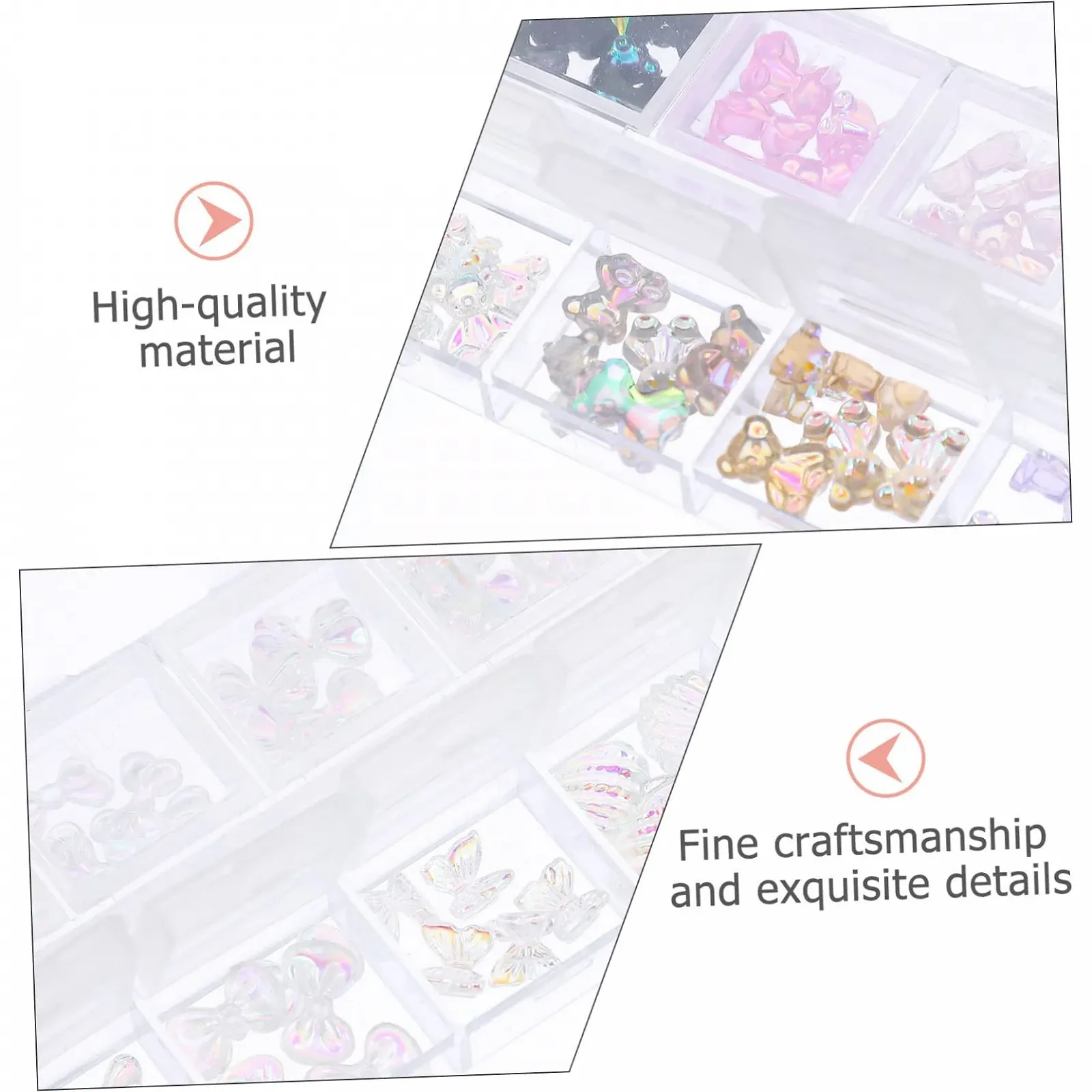 Аксессуары для ногтей Healeved 480 штук, драгоценные камни для ногтей, маникюр, украшения для мобильного телефона, акриловые подвески для ногтей, бабочки, кристаллы для украшения ногтей, фото №9
