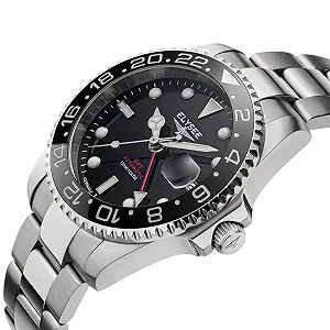 Мужские часы Elysee GMT Automatic 40.5 10 ATM Нержавеющая сталь Мужской дисплей даты 80606, 80607, 80608, 80609, 80610, 80611, 80614, 80616, черный, Браслет synthetic.ua - Фото 1