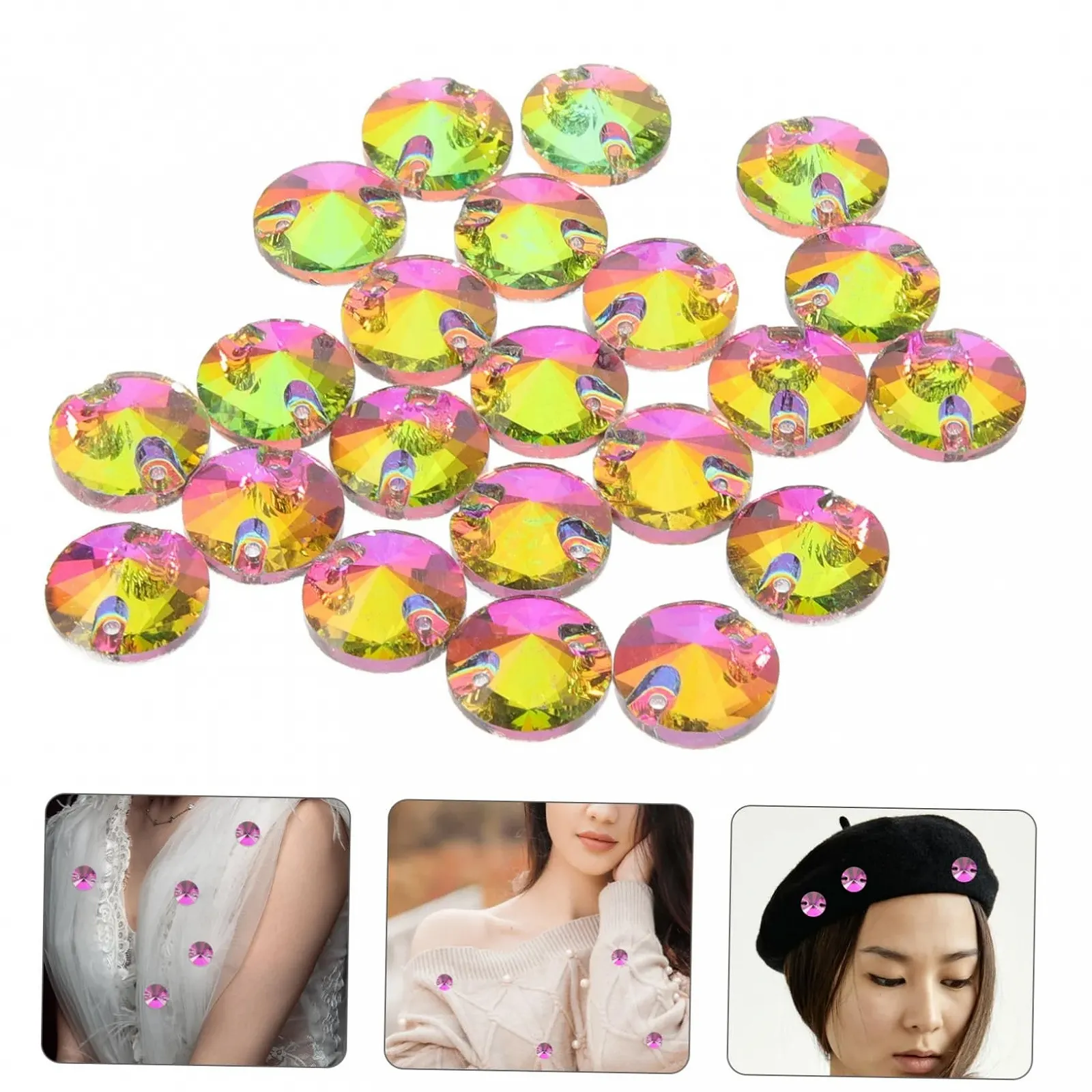 Стрази Пришивні 48 шт маленькі скляні Стрази для одягу, кришталеві намистини для рукоділля, фото №3