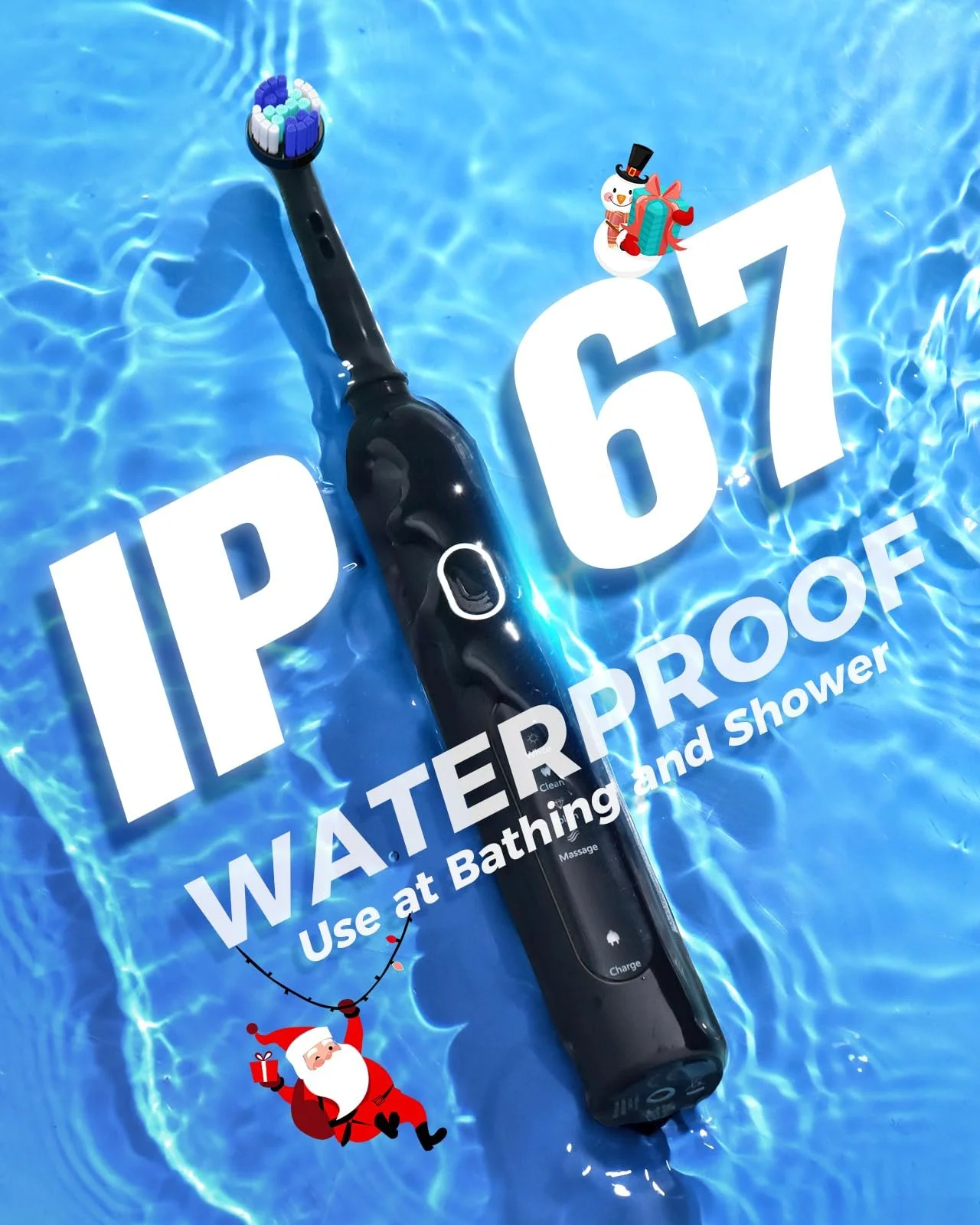 Электрическая зубная щетка TEETHEORY Ротационная 4 режима Черная, фото №9