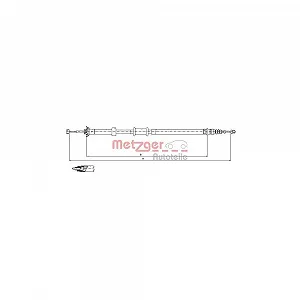 Трос стояночного тормоза METZGER 12.0726 для FIAT задний правый - Фото 1