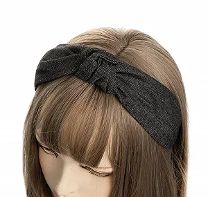Обруч на голову Axy Тканевая Джинсовая HR35J Черный synthetic.ua - Фото 1