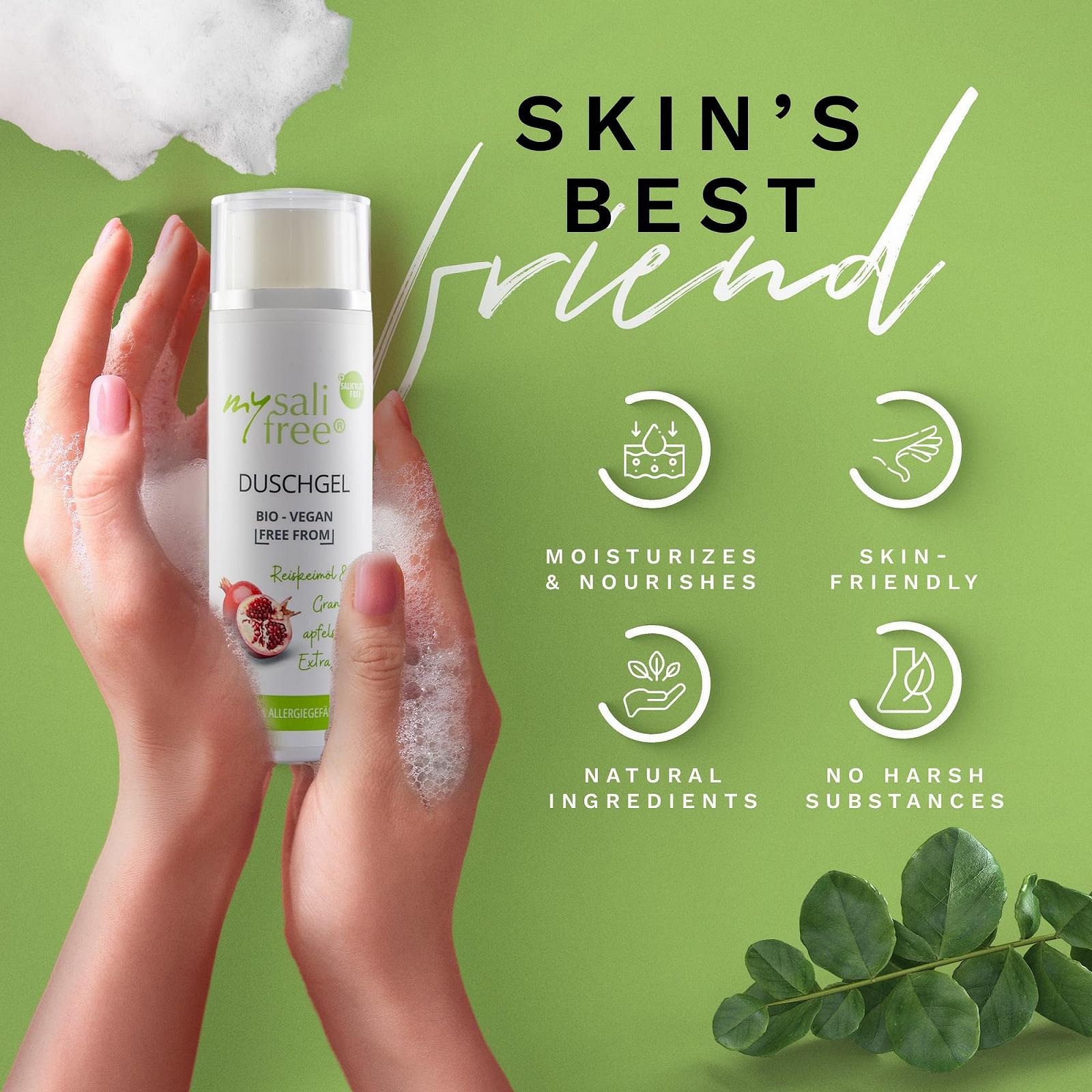 Органічний гель для душу mysalifree для чутливої шкіри з олією рисових зародків 200 мл 100% органічний, фото №3 Органічний гель для душу mysalifree для чутливої шкіри з олією рисових зародків 200 мл 100% органічний, фото №3