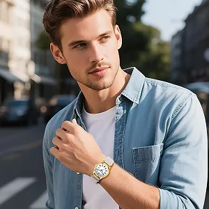 Часы плетеные JewelryWe женские/мужские эластичные календарь аналоговые кварцевые наручные часы тканевый ремешок большой циферблат с 12/24 часовым форматом synthetic.ua - Фото 1