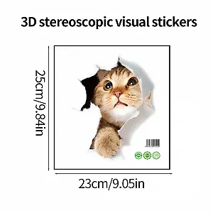 Наклейки на стіну 3D Коти 6 шт. Знімні Багатоколірні synthetic.ua - Фото 1