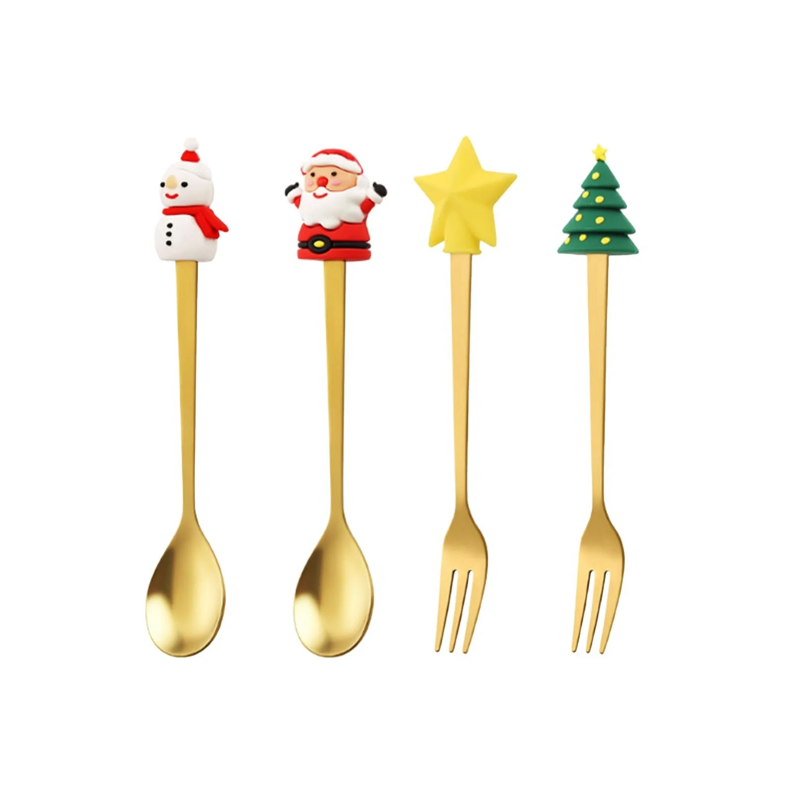 Набір виделок і ложок Vastsea на різдвяну тематику, 4 шт, фото №2 Набір виделок і ложок Vastsea на різдвяну тематику, 4 шт, фото №2