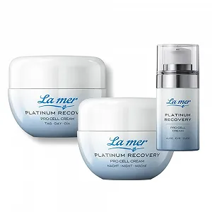 Набір кремів La mer Platinum Recovery Pro Cell 3 шт (Денний, Нічний та для Очей) з пептидами та стовбуровими клітинами - Фото 1