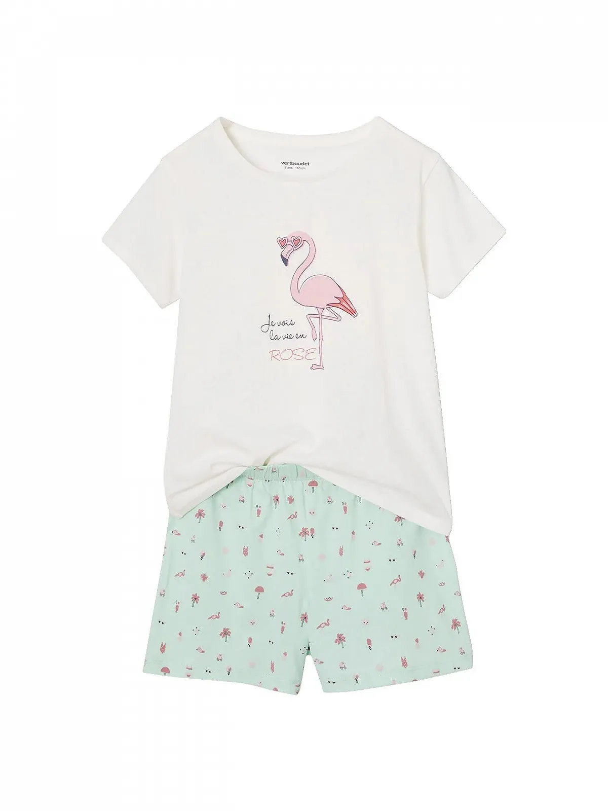 Комплект дитячої піжами VERTBAUDET 2 шт. Малюнок «Веселка» + «Фламінго», фото №3 Комплект дитячої піжами VERTBAUDET 2 шт. Малюнок «Веселка» + «Фламінго», фото №3
