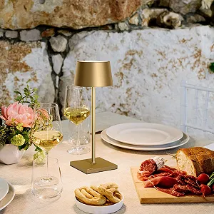 Настільна лампа Stilosa 3 LED акумуляторна IP54 темно-золота synthetic.ua - Фото 1