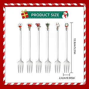 Різдвяні виделки 6 шт Срібні synthetic.ua - Фото 1