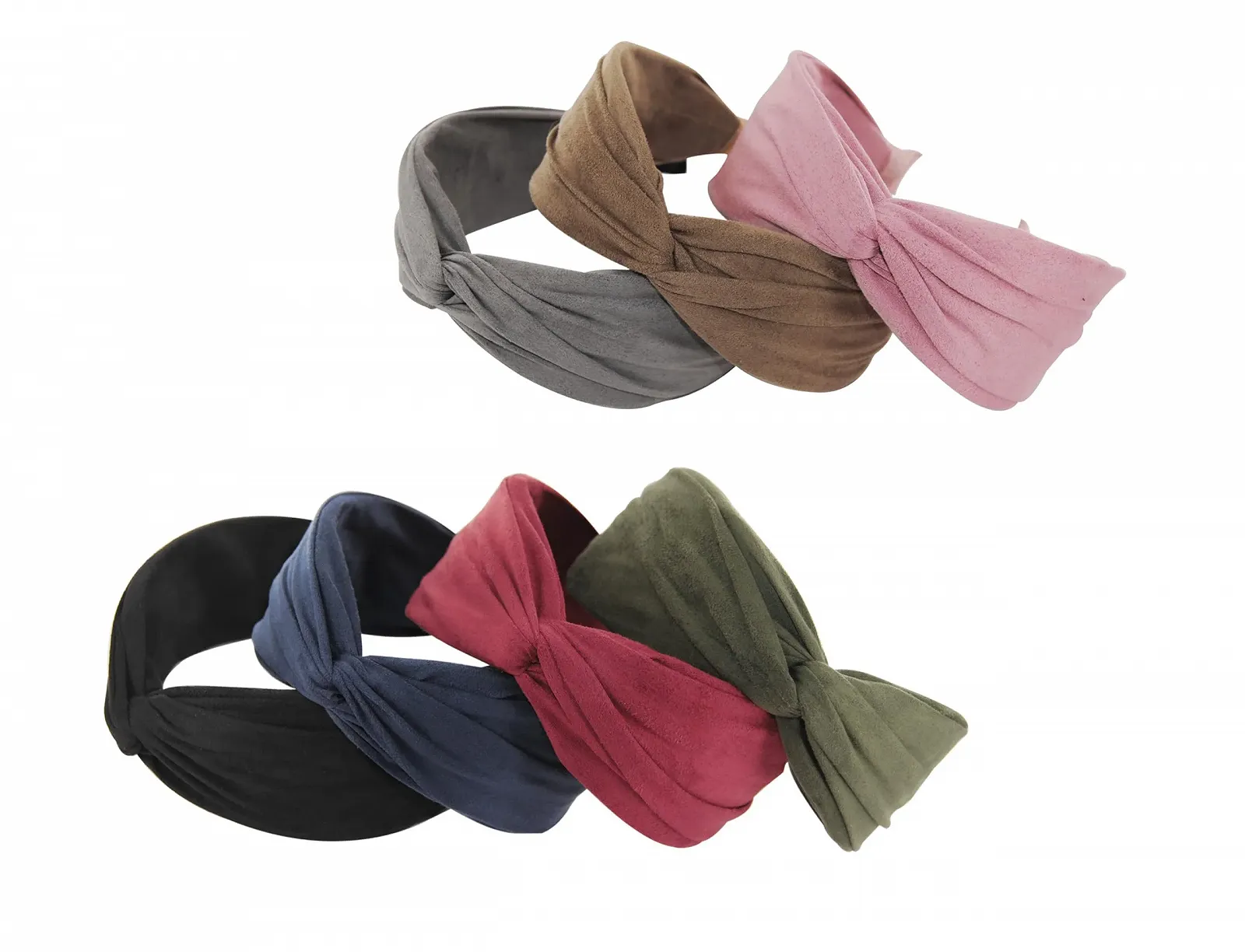 Широка пов'язка на голову Axy з вишуканим вузлом з легкої фланелевої тканини, фото №4