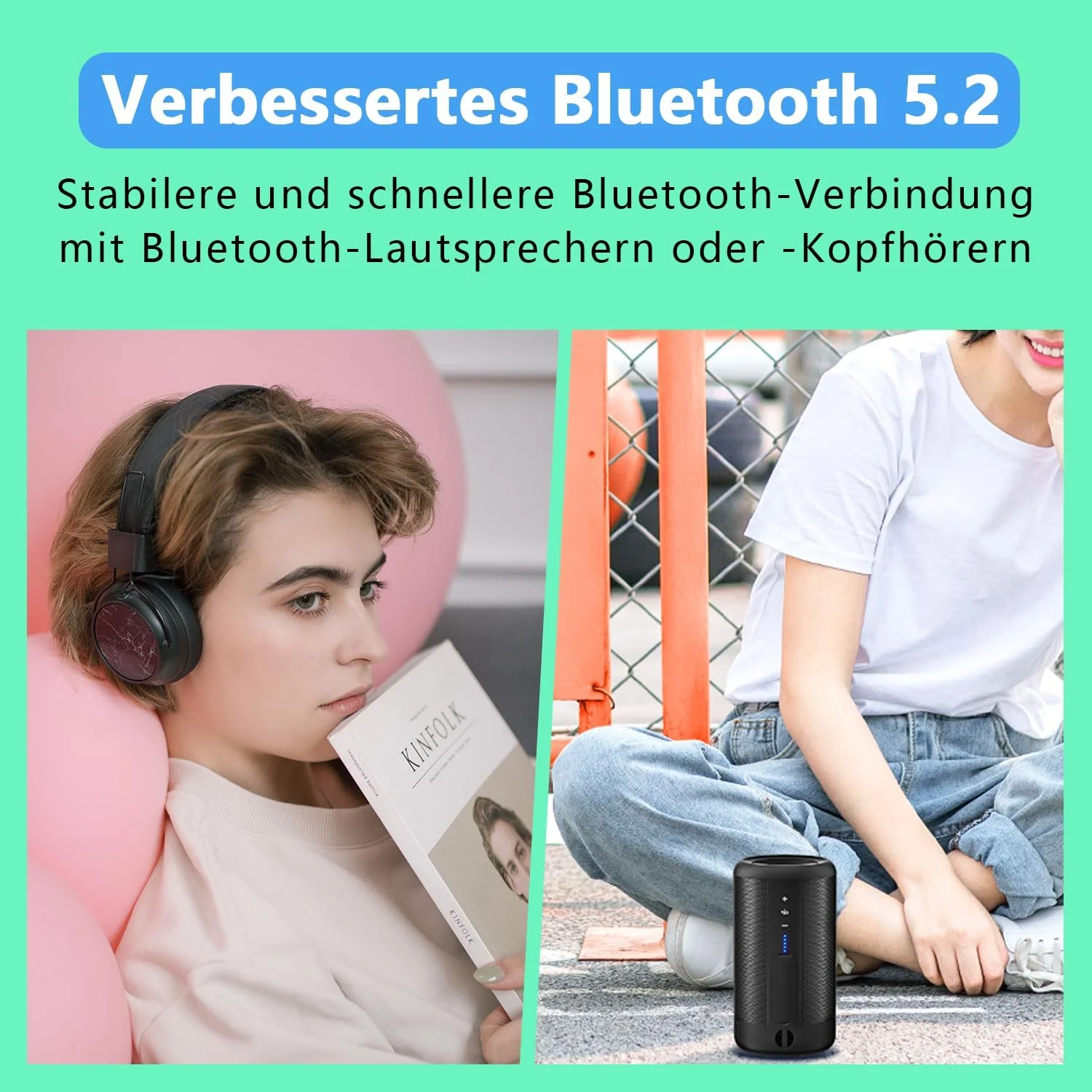 MP3 плеєр AiMoonsa 64GB Bluetooth 5.2, HD динамік, FM-радіо, диктофон, HiFi звук, функція електронної книги, навушники в комплекті, фото №4