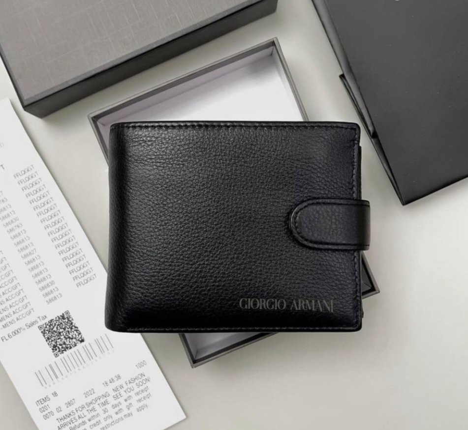 Чоловічий гаманець з натуральної шкіри Armani, фото №1