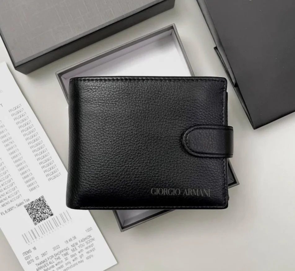 Чоловічий гаманець з натуральної шкіри Armani, фото №1