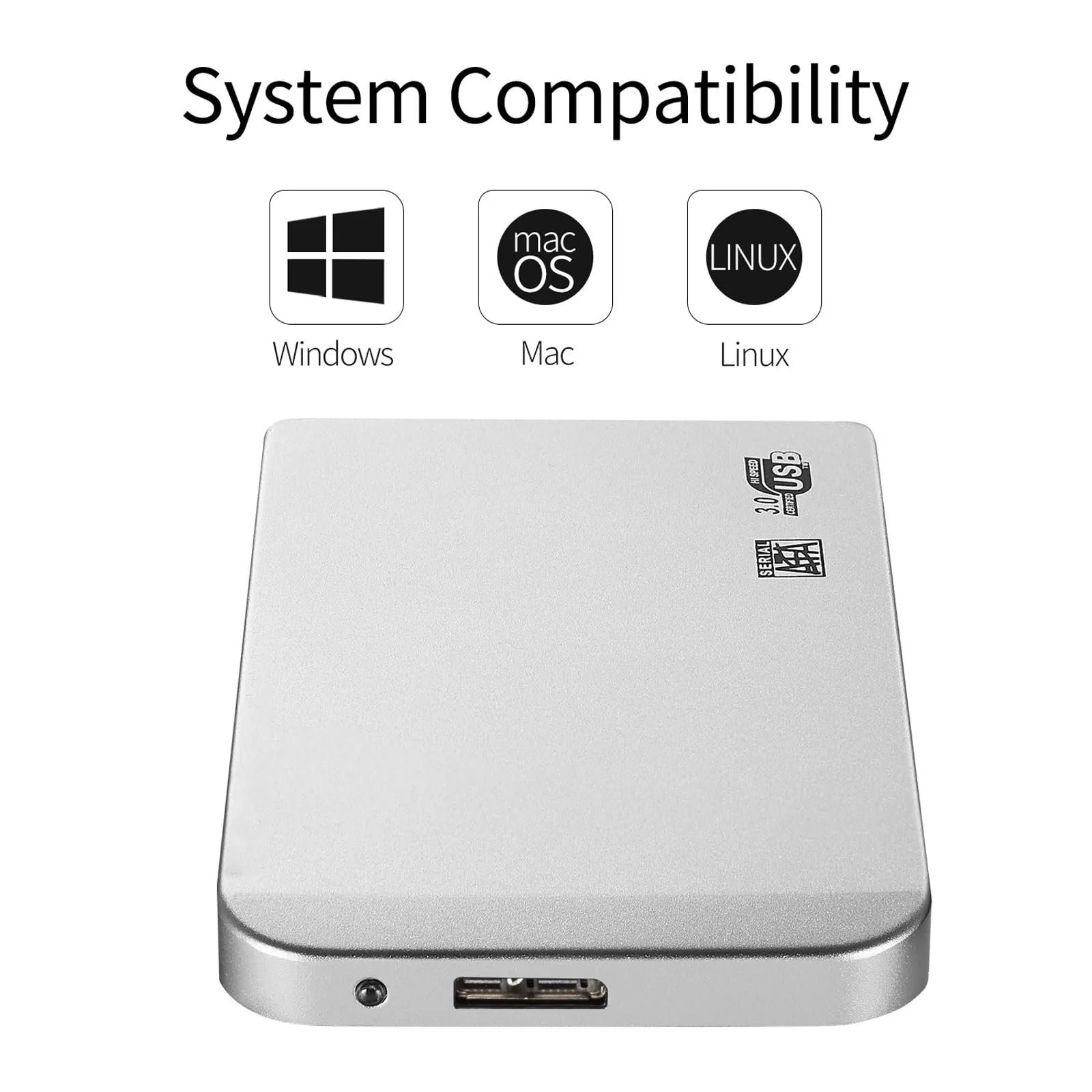 Внешний SSD 4 ТБ USB 3.0 Ultra Slim 2.5 дюйма (C), фото №7