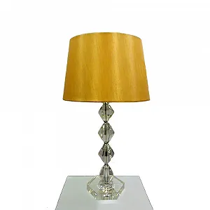 Настільна лампа KARY з кришталевою основою та шовковим абажуром - Фото 1