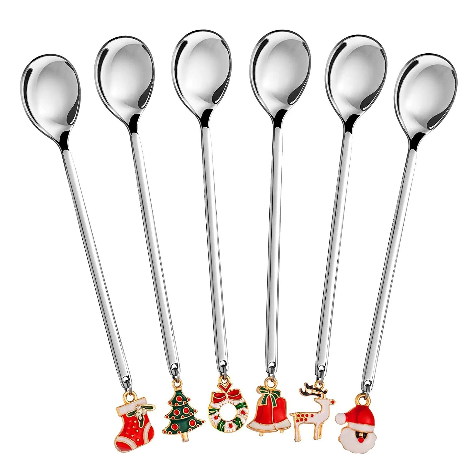 Ложка AXspeed Різдвяна, набір з 6 штук, з нержавіючої сталі, фото №1
