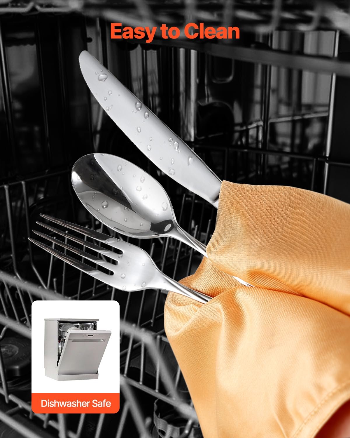 Набор столовых приборов VEVOR на 6 персон, 30 предметов из пищевой нержавеющей стали, фото №5 Набор столовых приборов VEVOR на 6 персон, 30 предметов из пищевой нержавеющей стали, фото №5