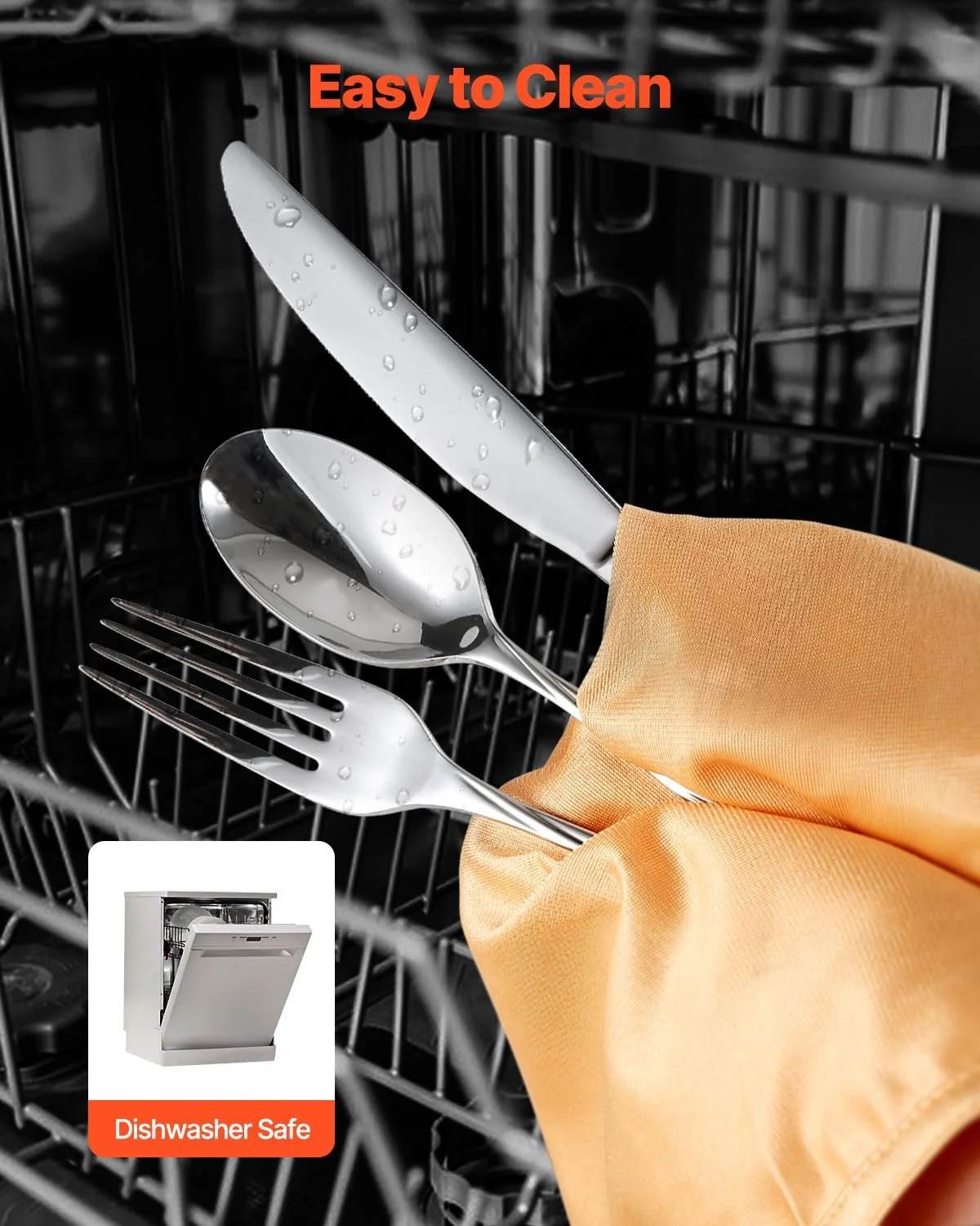 Набір столових приборів VEVOR на 6 персон, 30 предметів з харчової нержавіючої сталі, фото №5 Набір столових приборів VEVOR на 6 персон, 30 предметів з харчової нержавіючої сталі, фото №5