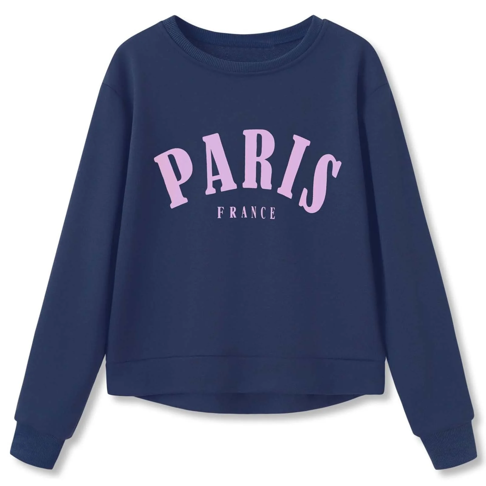 Пуловер для девочек, с круглым вырезом, длинными рукавами, мягкий свитшот с графическим рисунком, фото №2