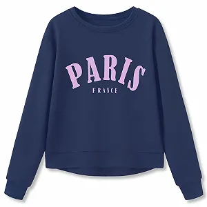 Пуловер для девочек, с круглым вырезом, длинными рукавами, мягкий свитшот с графическим рисунком synthetic.ua - Фото 1