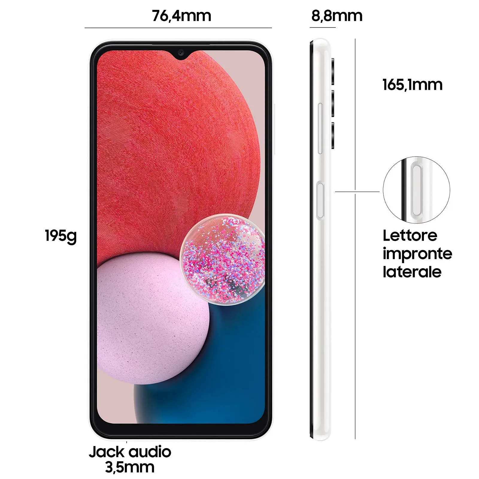 Мобильный телефон Samsung Galaxy A13 4/64GB White, фото №3