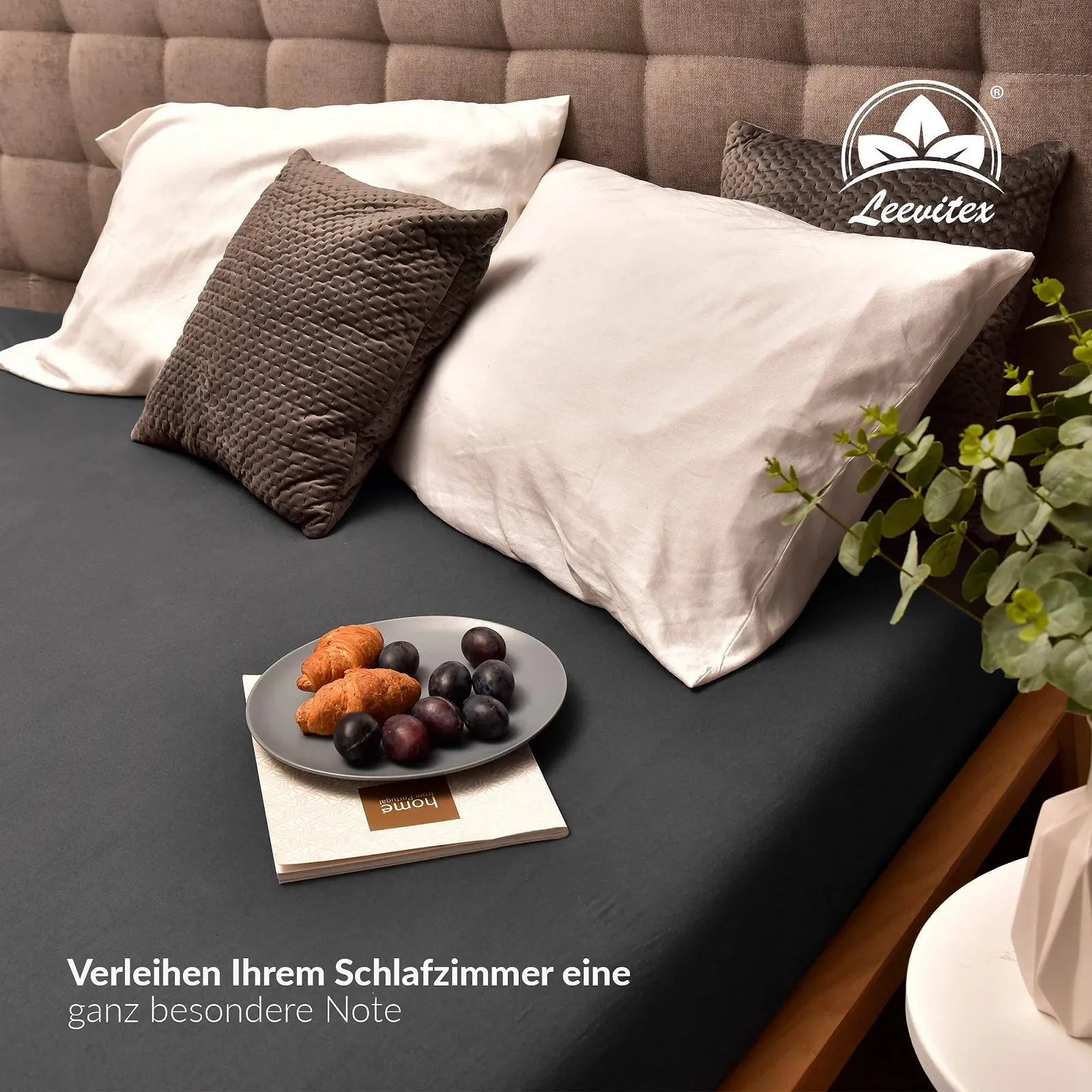 Простирадло на гумці leevitex Бавовна  Антрацит, фото №6