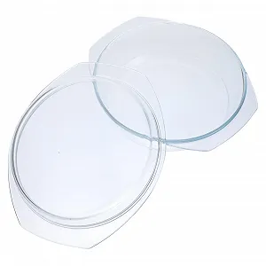 Форма для запікання Кругла скляна З кришкою та ручками Для мікрохвильової печі - Фото 1