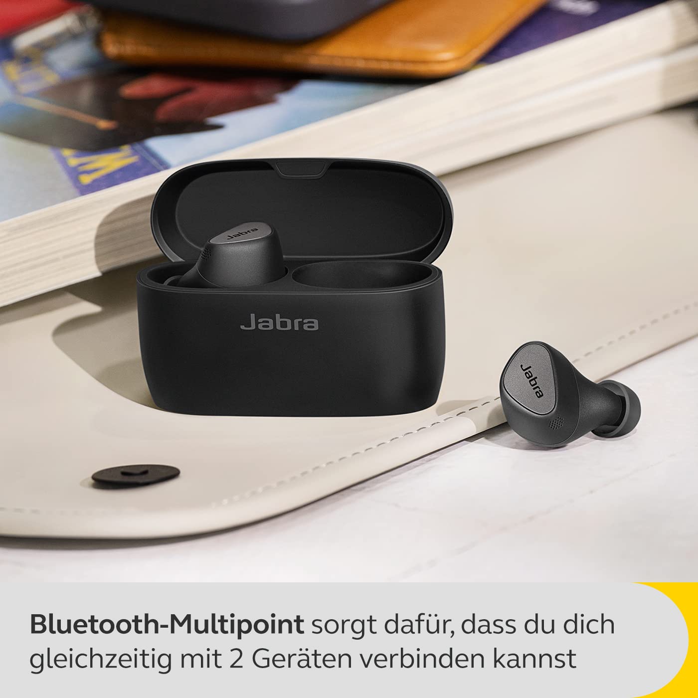 Вкладыши Jabra Elite 5 Bluetooth с гибридным активным шумоподавлением (ANC) 6 встроенных микрофонов 6-мм динамики черный, фото №5