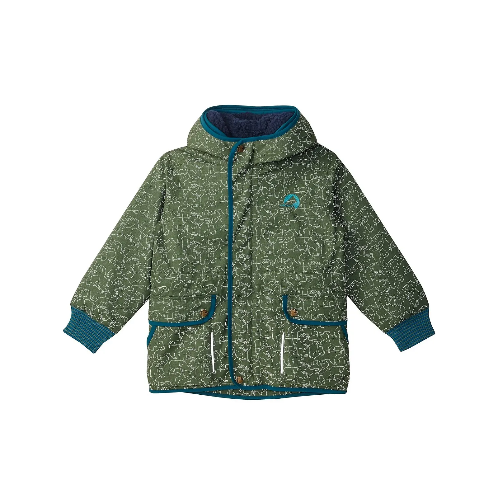 Детская парка 2-в-1 Finkid Kamu Ice со съемной стеганой подкладкой и светоотражающим принтом животных, фото №2