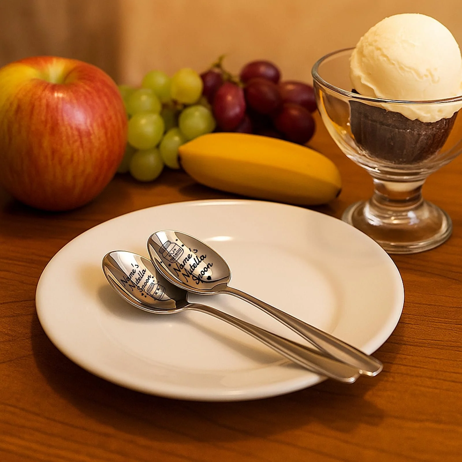 Ложка Десертная Nutella Серебряная Именная, фото №6