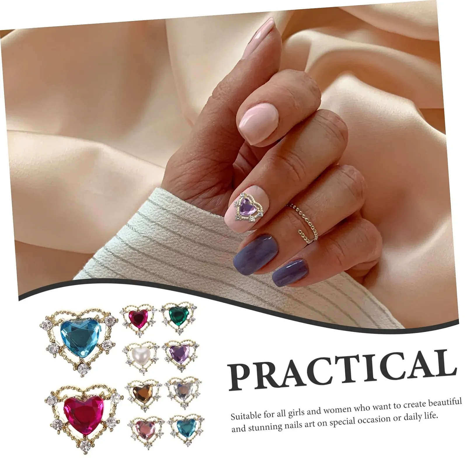 Украшения для ногтей в форме сердца COHEALI, 20 шт., фото №5