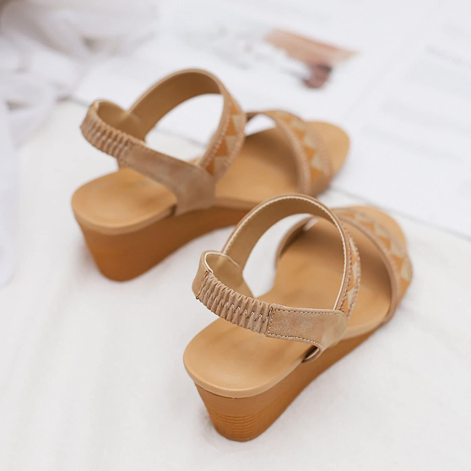 Босоножки PU Кожа Лето Винтаж Дышащие Нескользящие Платформа Ремешок на лодыжке, фото №8