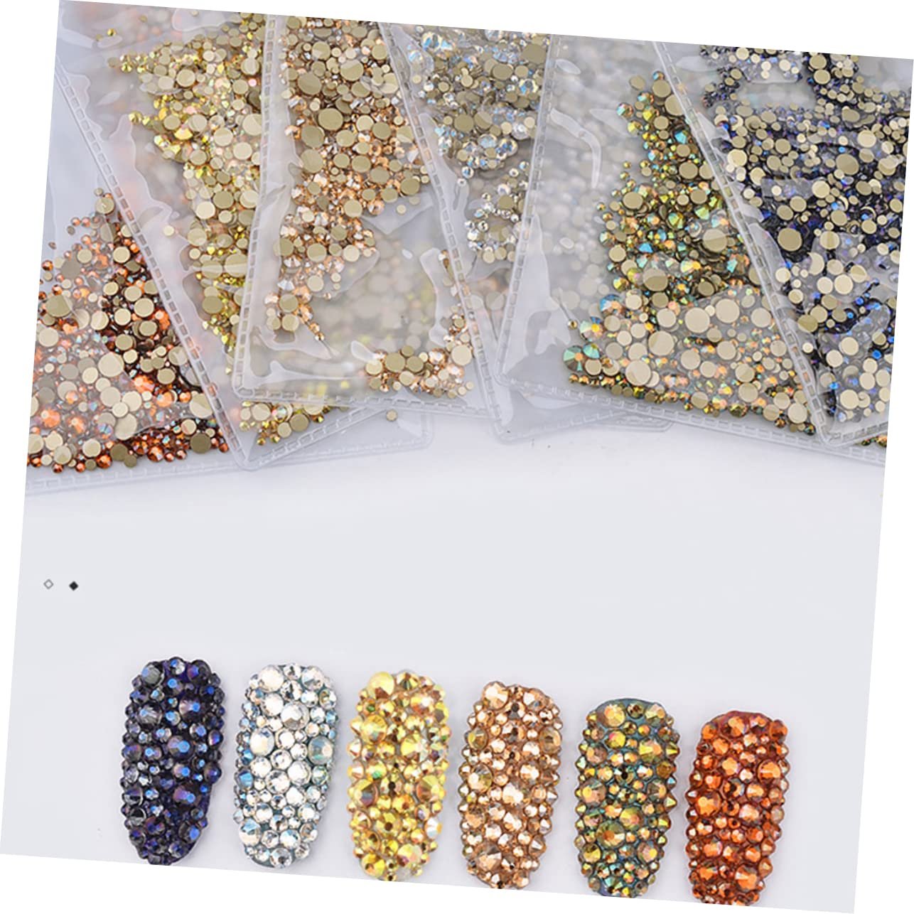 Стрази для нігтів PLAFOPE 1440 шт. Блискучі, фото №7