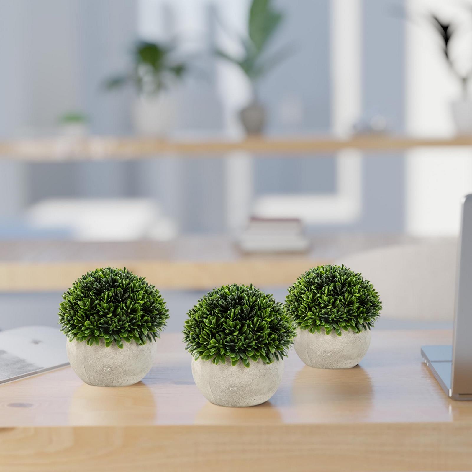 Горщик зі  Штучними рослинами  PASCH 3 шт 13 см у горщиках із натурального волокна, фото №3