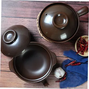 Кастрюля керамическая жаростойкая с двумя ручками для риса synthetic.ua - Фото 1