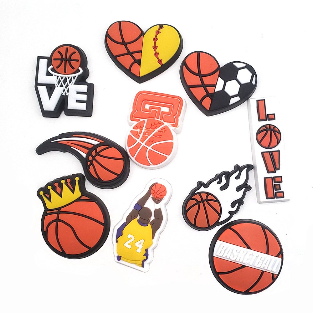 Джибитсы баскетбол basketball мяч 10 шт аксессуары крокс украшение, фото №1