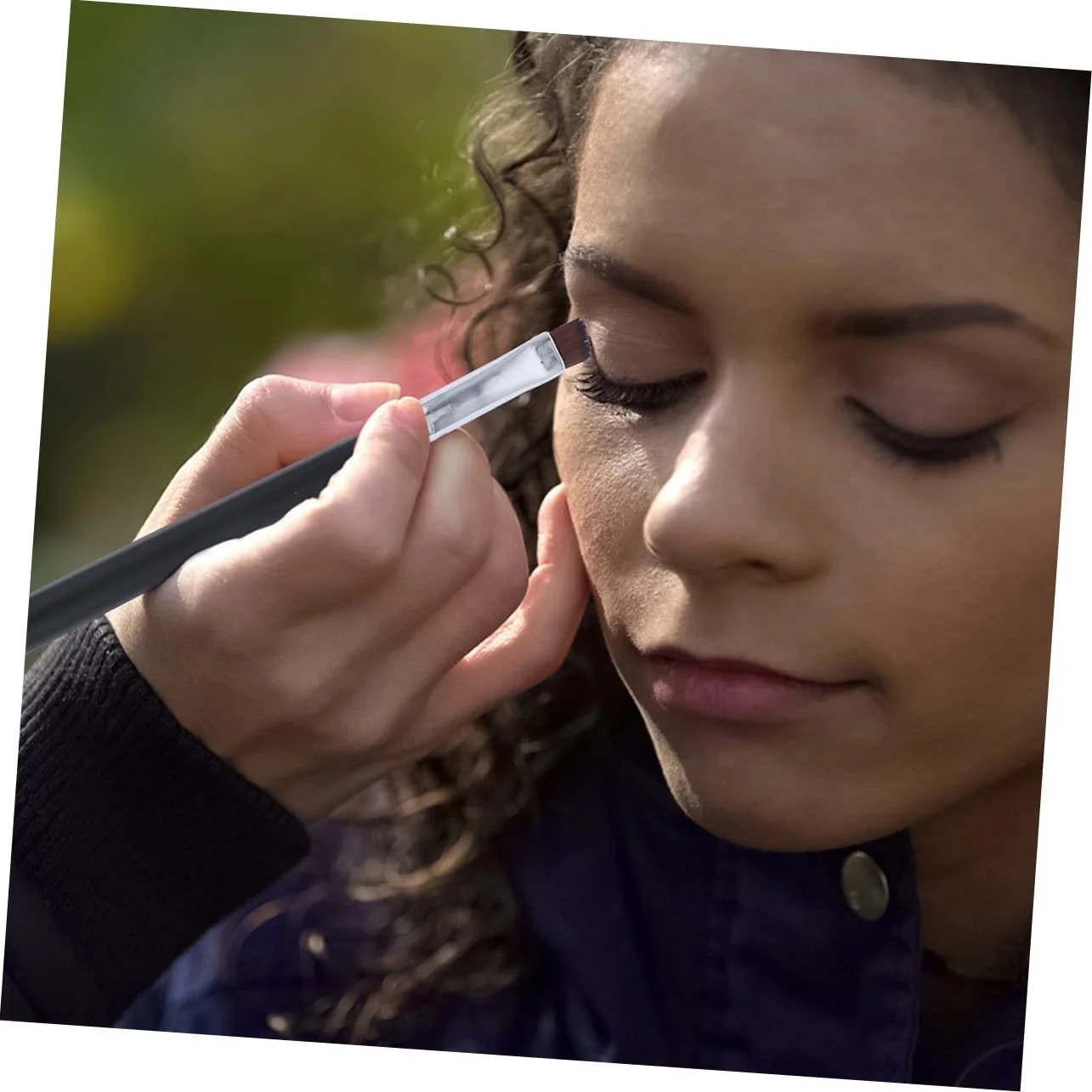 Кисти Beavorty для бровей угловые, для макияжа глаз, портативные, для основы, мини-Кисти для румян, Кисти для теней, для смешивания, дорожные, деревянная ручка, 10 штук в упаковке, фото №2