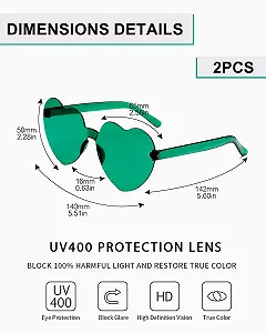 Солнцезащитные Очки Сердцеобразные QLEUIFT 2 Шт. для Женщин synthetic.ua - Фото 1